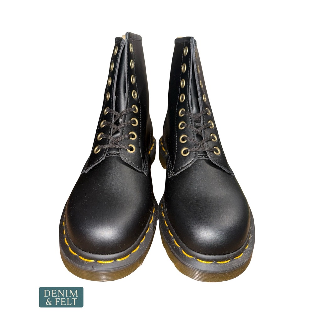 NEW Dr. Martens Vegan 1460 Felix Lace Up Boots Black Felix Rub Off 14045 - Picture 9 of 16
